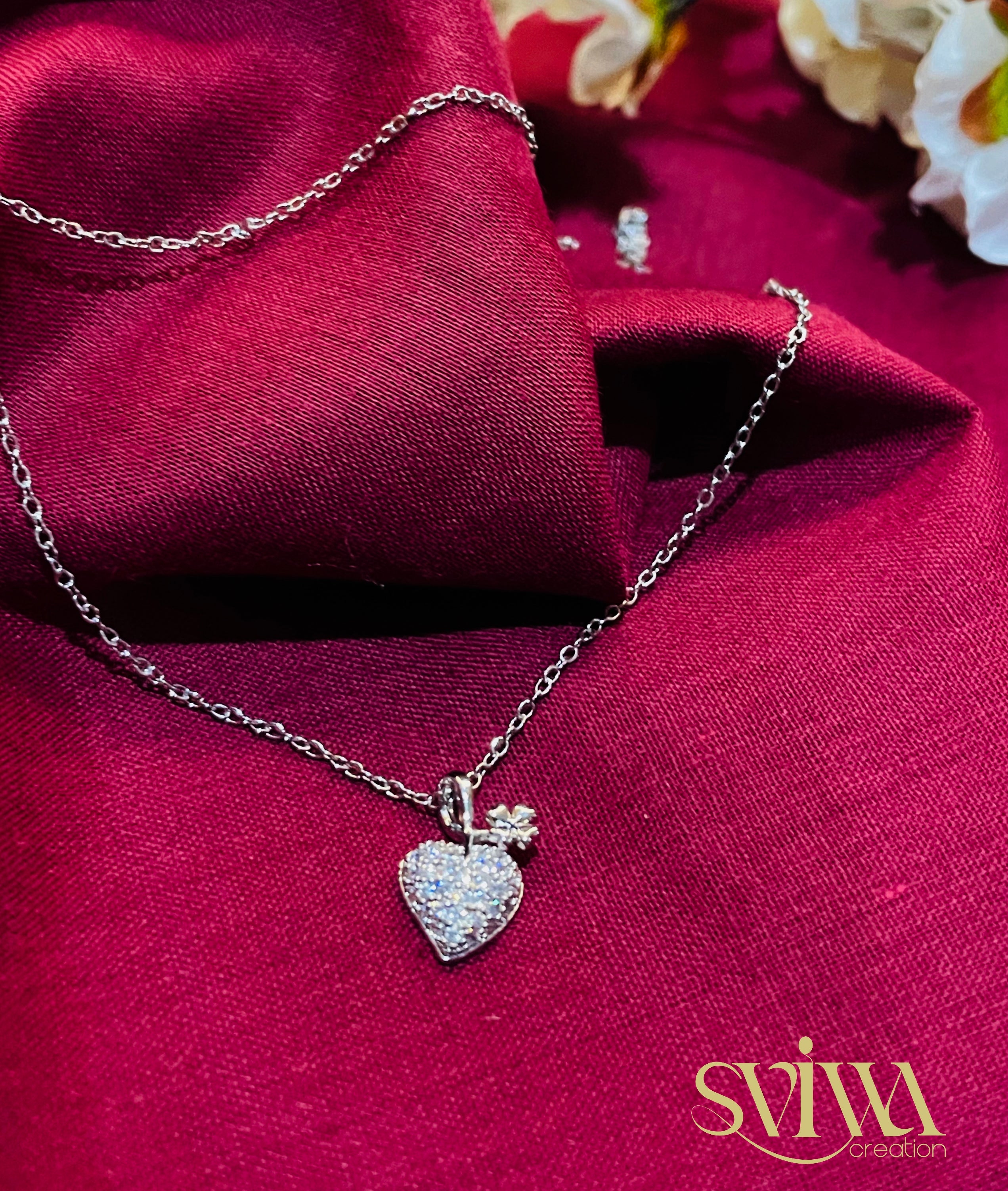 Silver Heart Sparkle Pendant