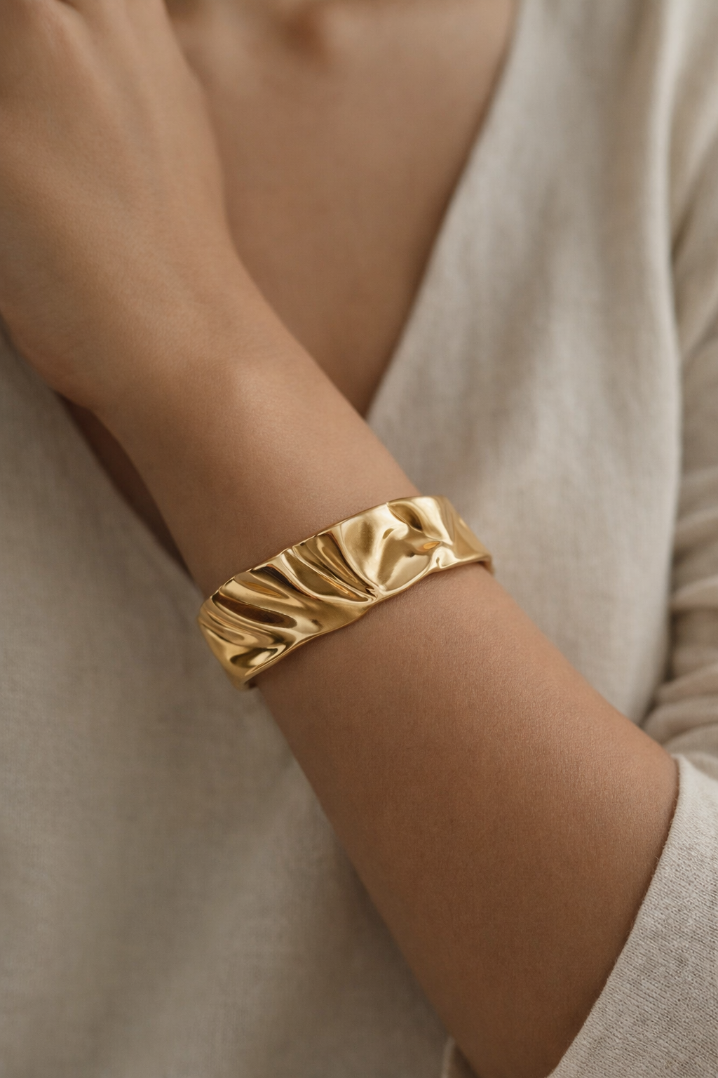 Geometric Cutout Cuff Bracelet