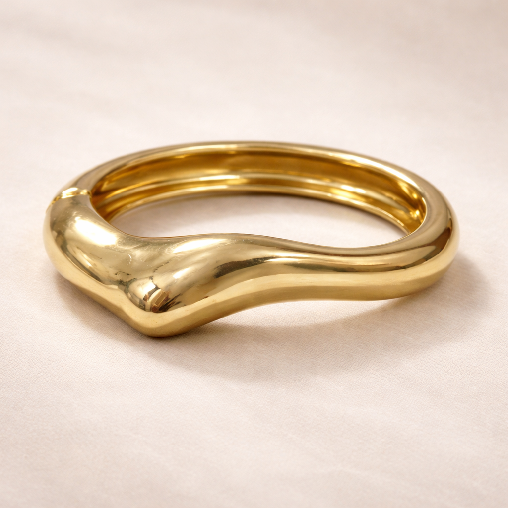 Smooth Wave Bangle Bracelet