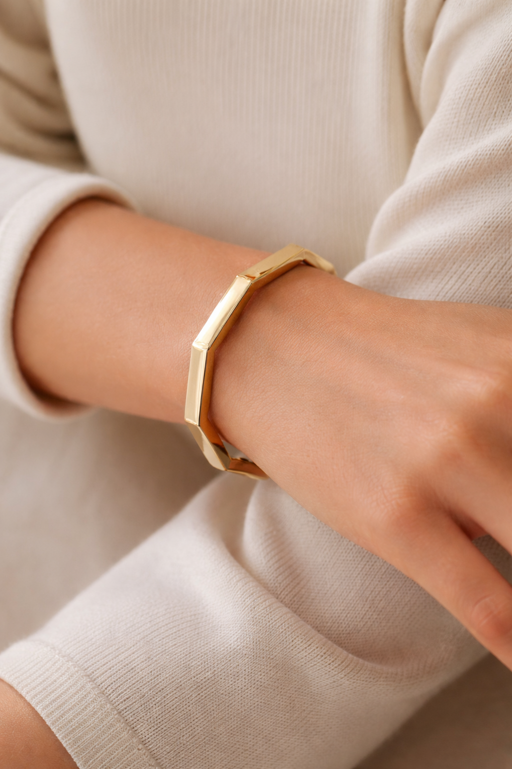 Octagonal Geometric Bangle