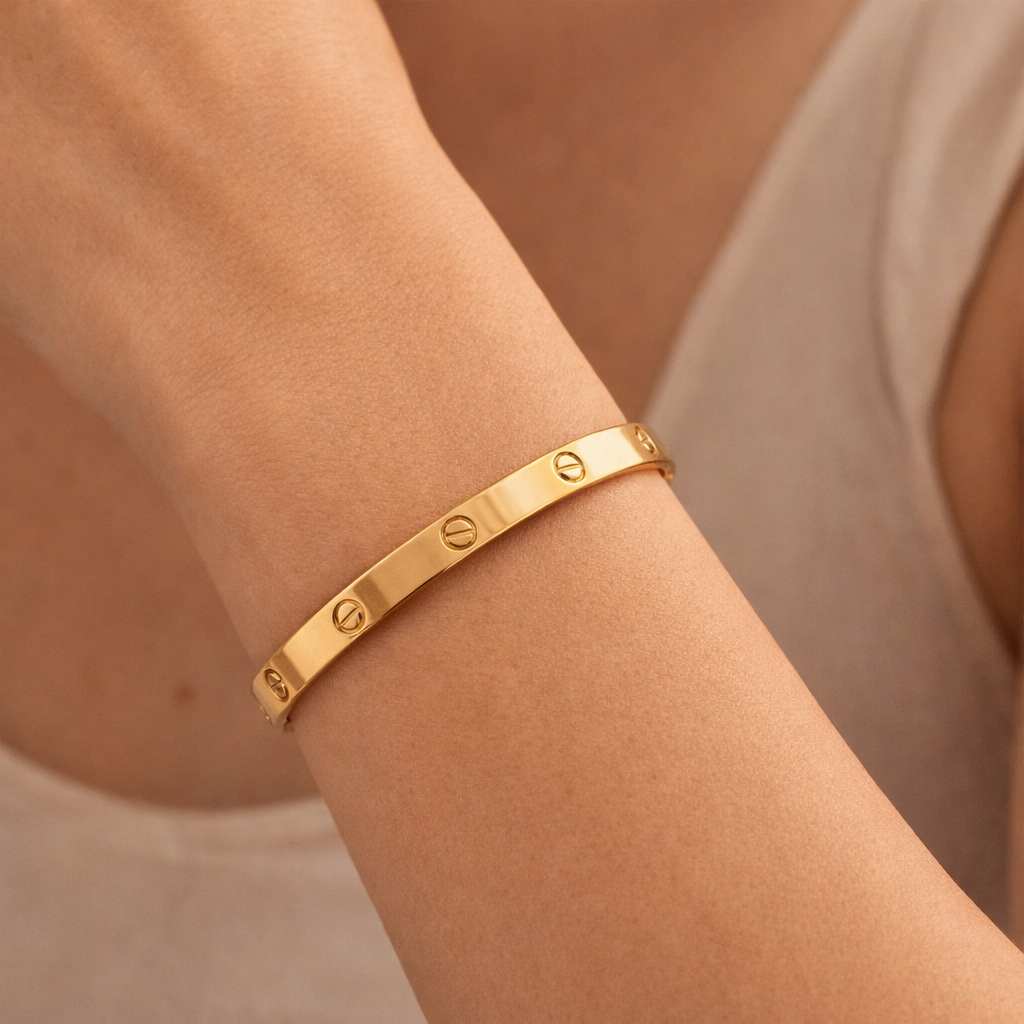 Screw Motif Bangle Bracelet