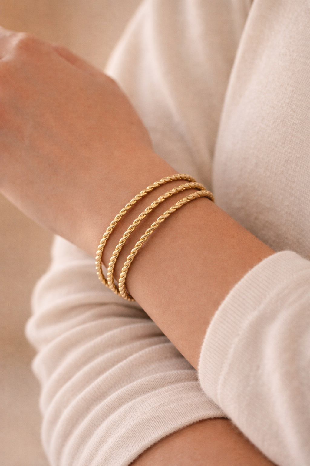 Twisted Rope Bangle Set