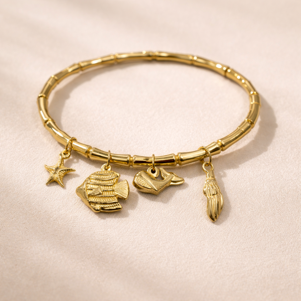 Ocean Charm Bamboo Bangle