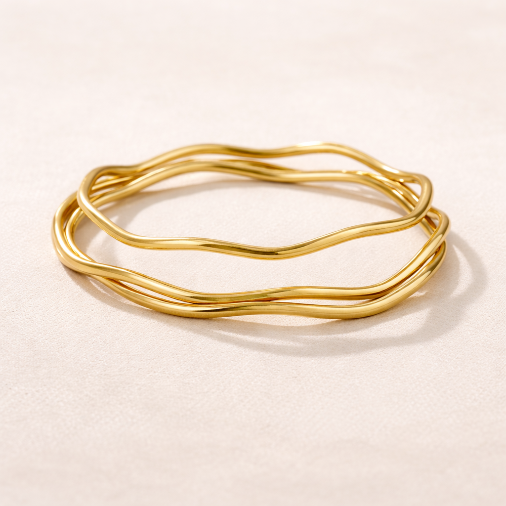 Wavy Bangle Set