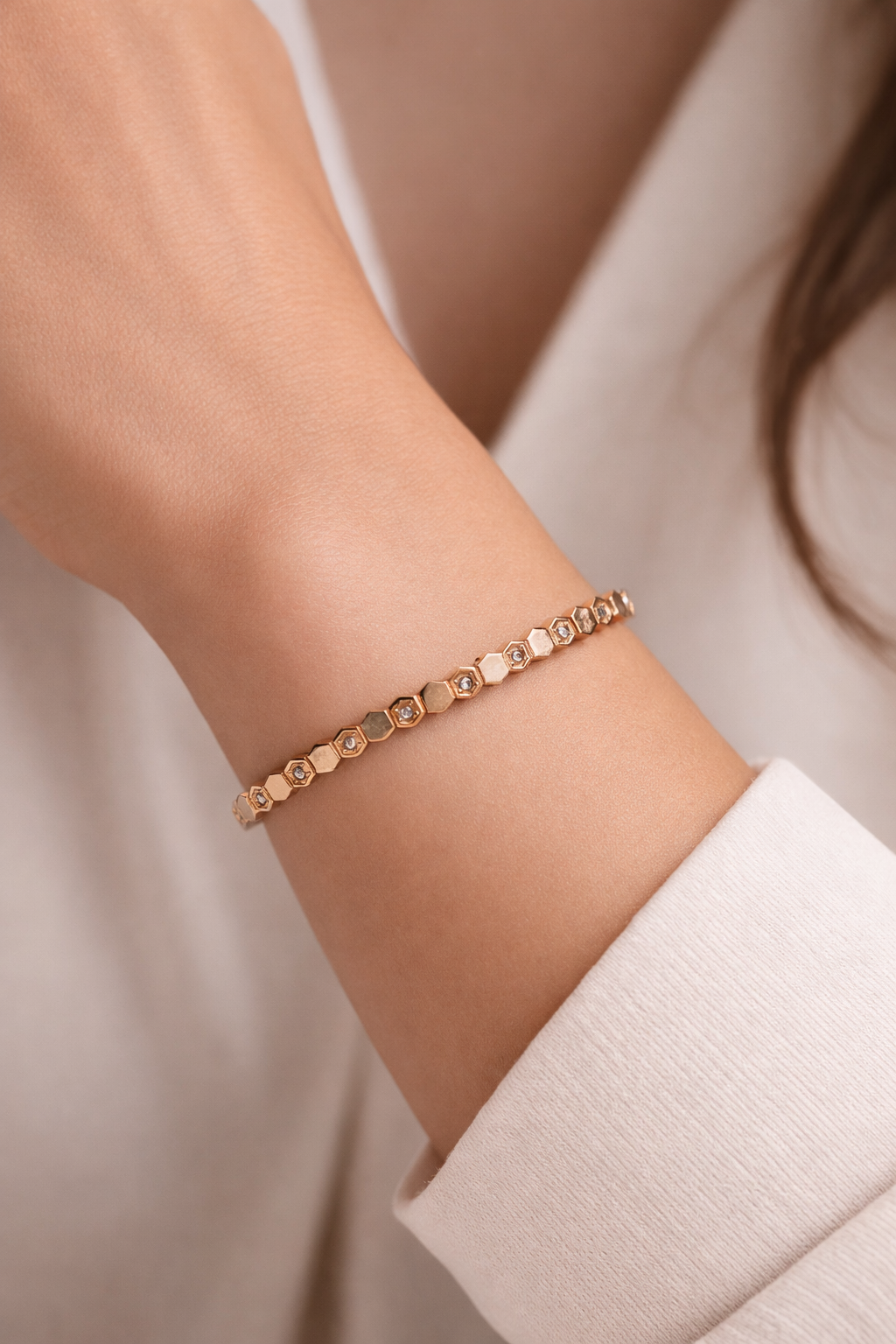 Honeycomb Crystal Bangle