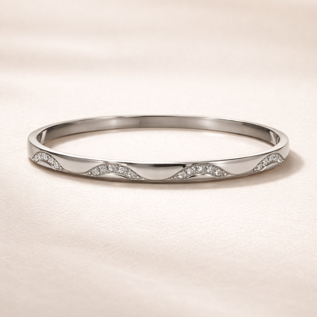 Crystal Twist Wave Bangle