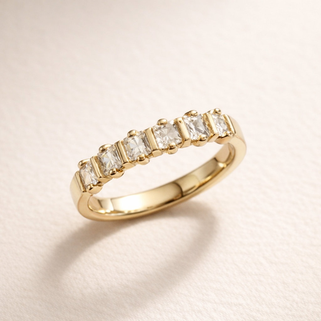 Five-Stone Emerald Crystal Band Ring