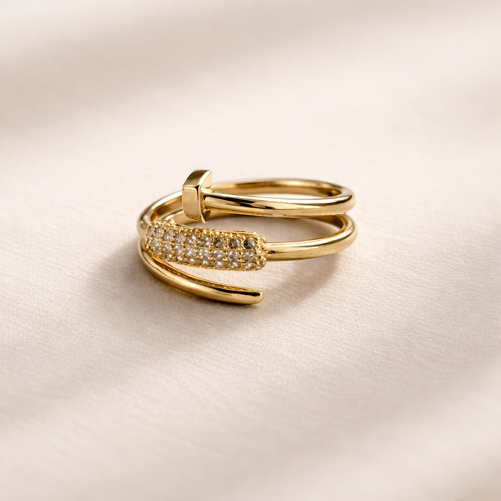 Crystal Nail Wrap Ring