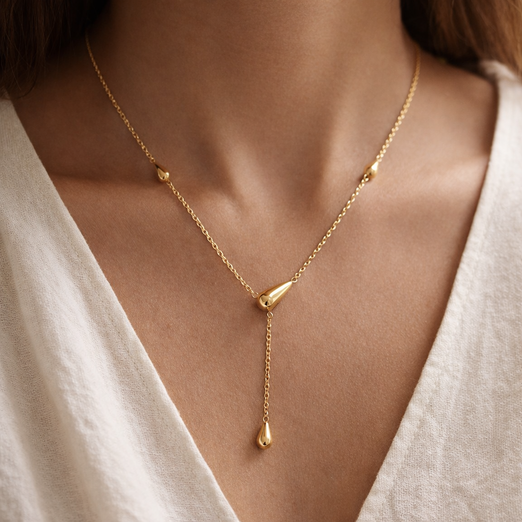 Teardrop Station Y-Necklace