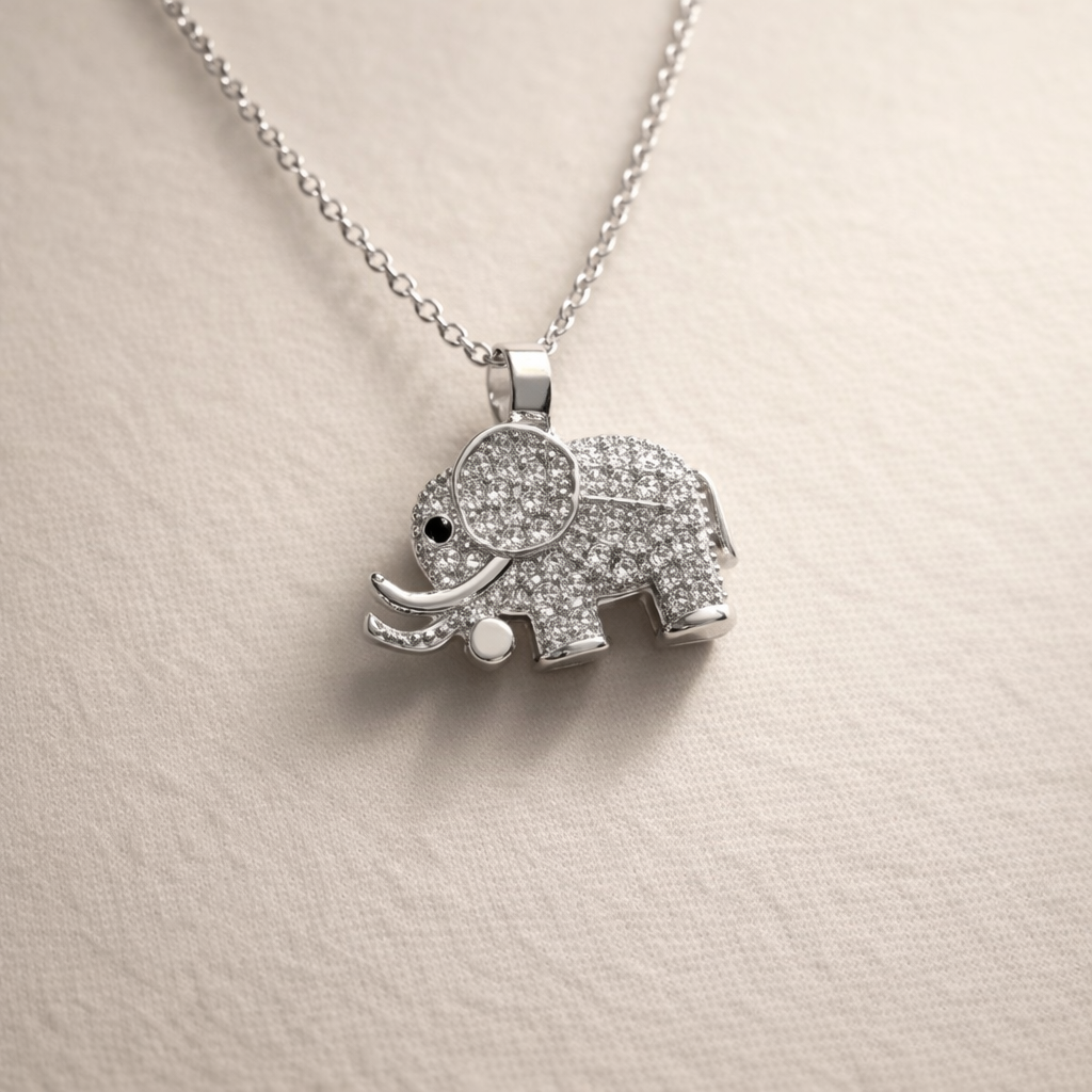 Crystal Elephant Pendant Necklace