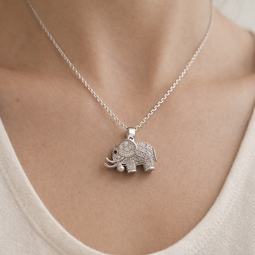 Crystal Elephant Pendant Necklace