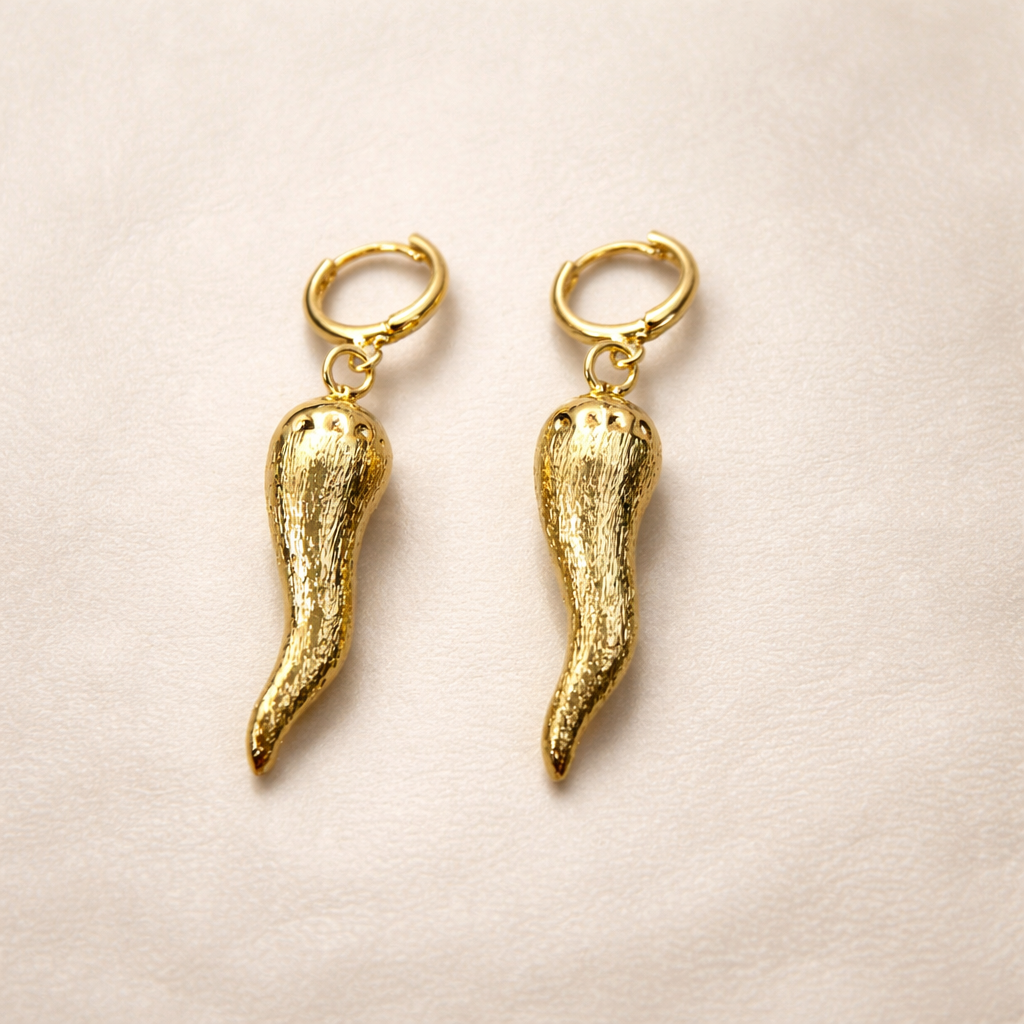 Textured Horn Drop Earrings