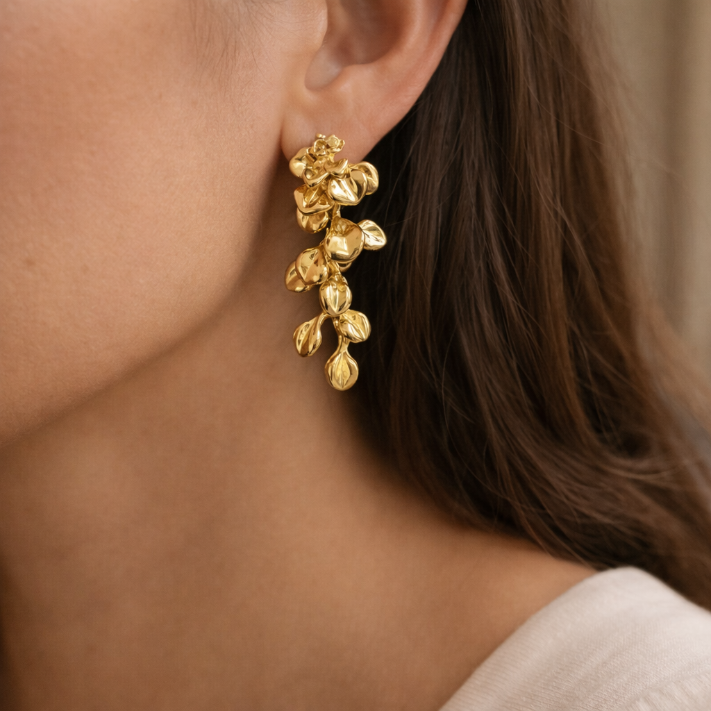 Botanical Petal Drop Earrings