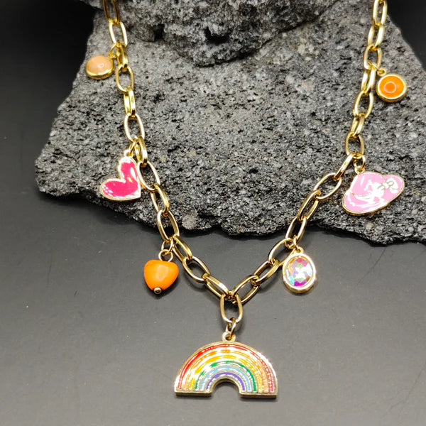 Rainbow Charm Necklace