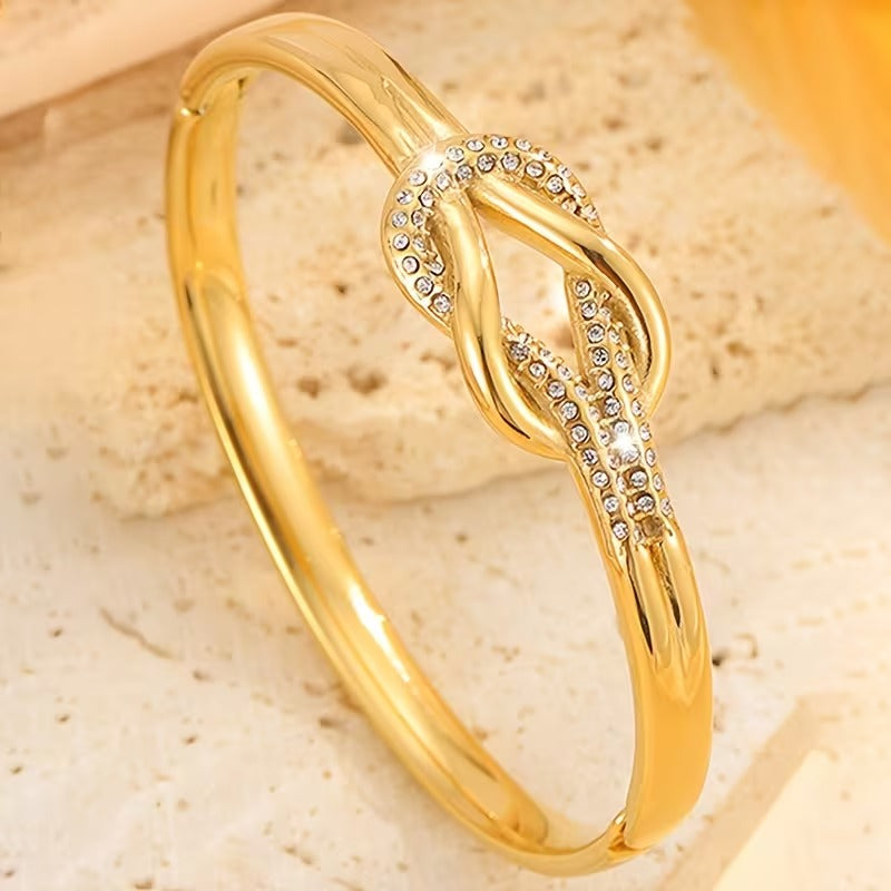 Crystal Knot Charm Bracelet