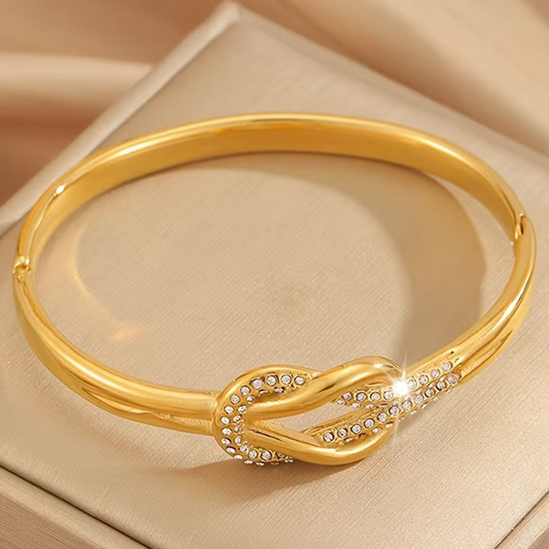 Crystal Knot Charm Bracelet