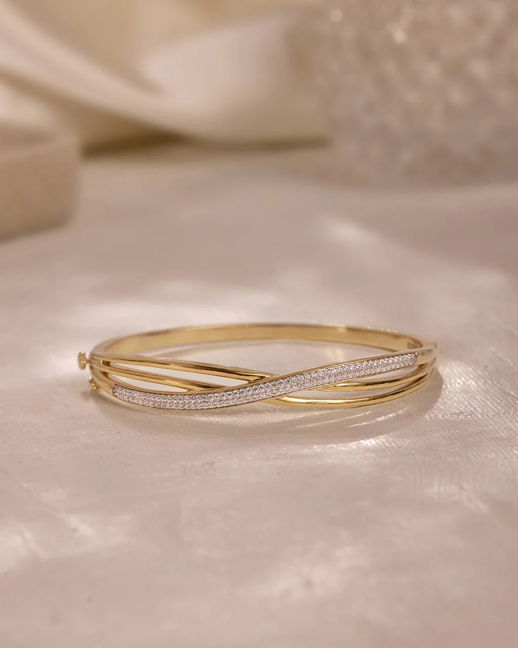 Triple- Twist Crystal Bracelet