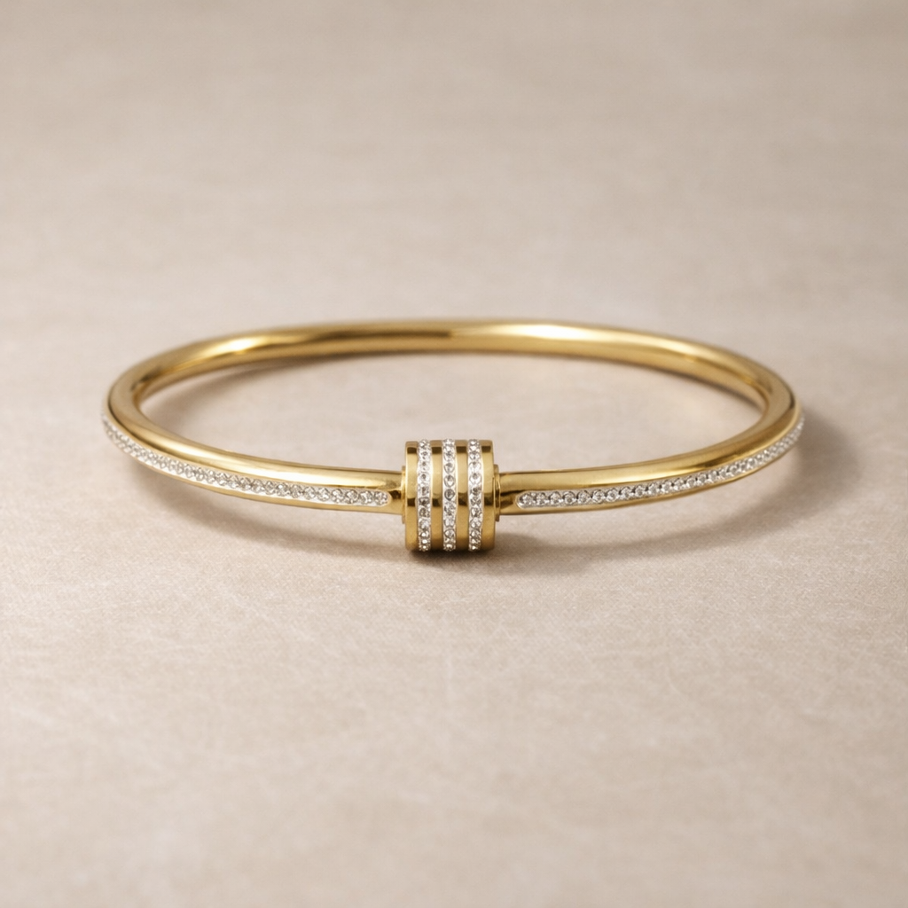 Crystal Bar Gold Bangle