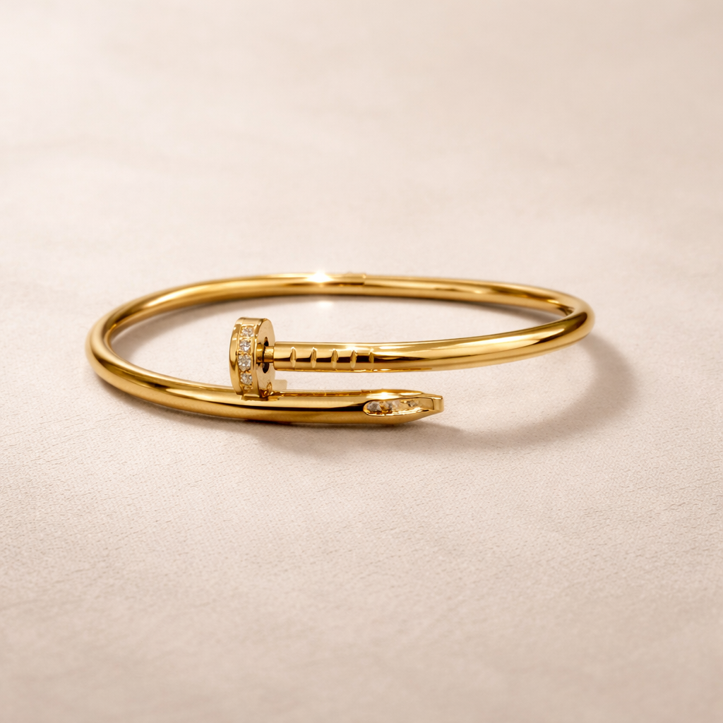 Crystal Nail Gold Bracelet