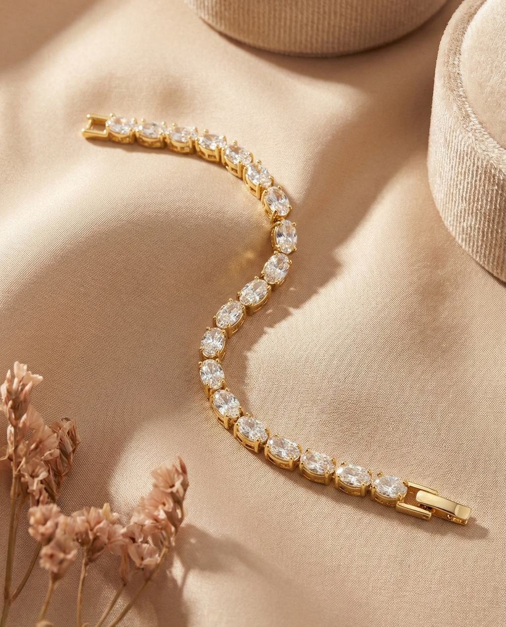 Crystal Oval Tennis Bracelet