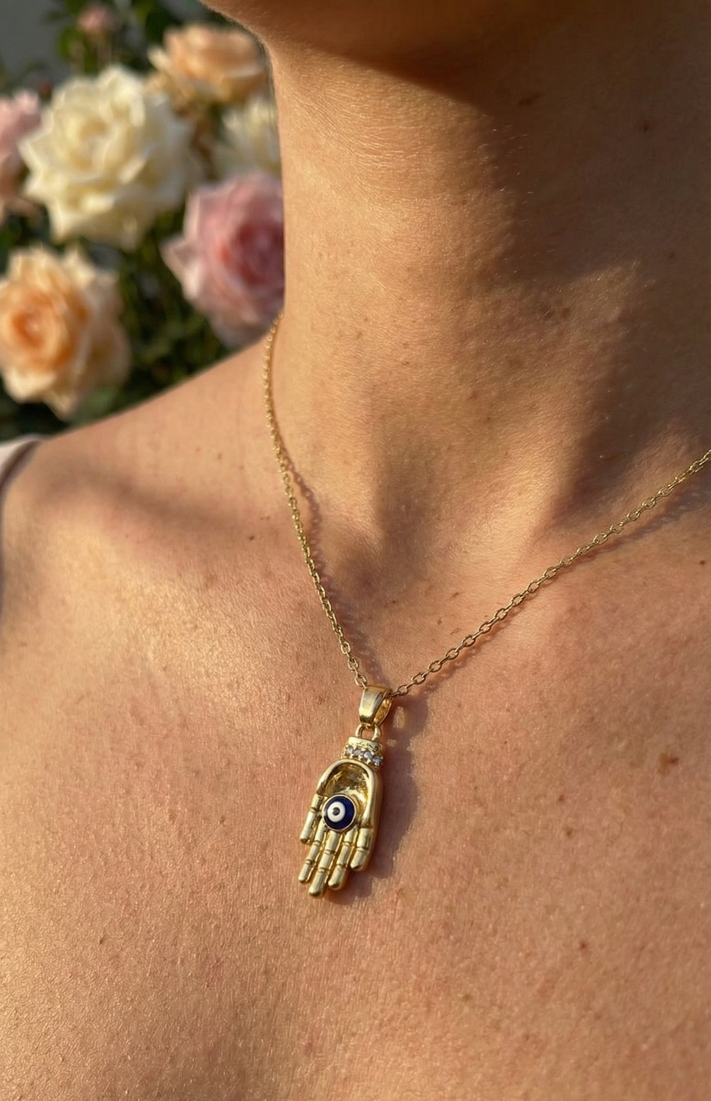 Hamsa Hand Evil Eye Necklace