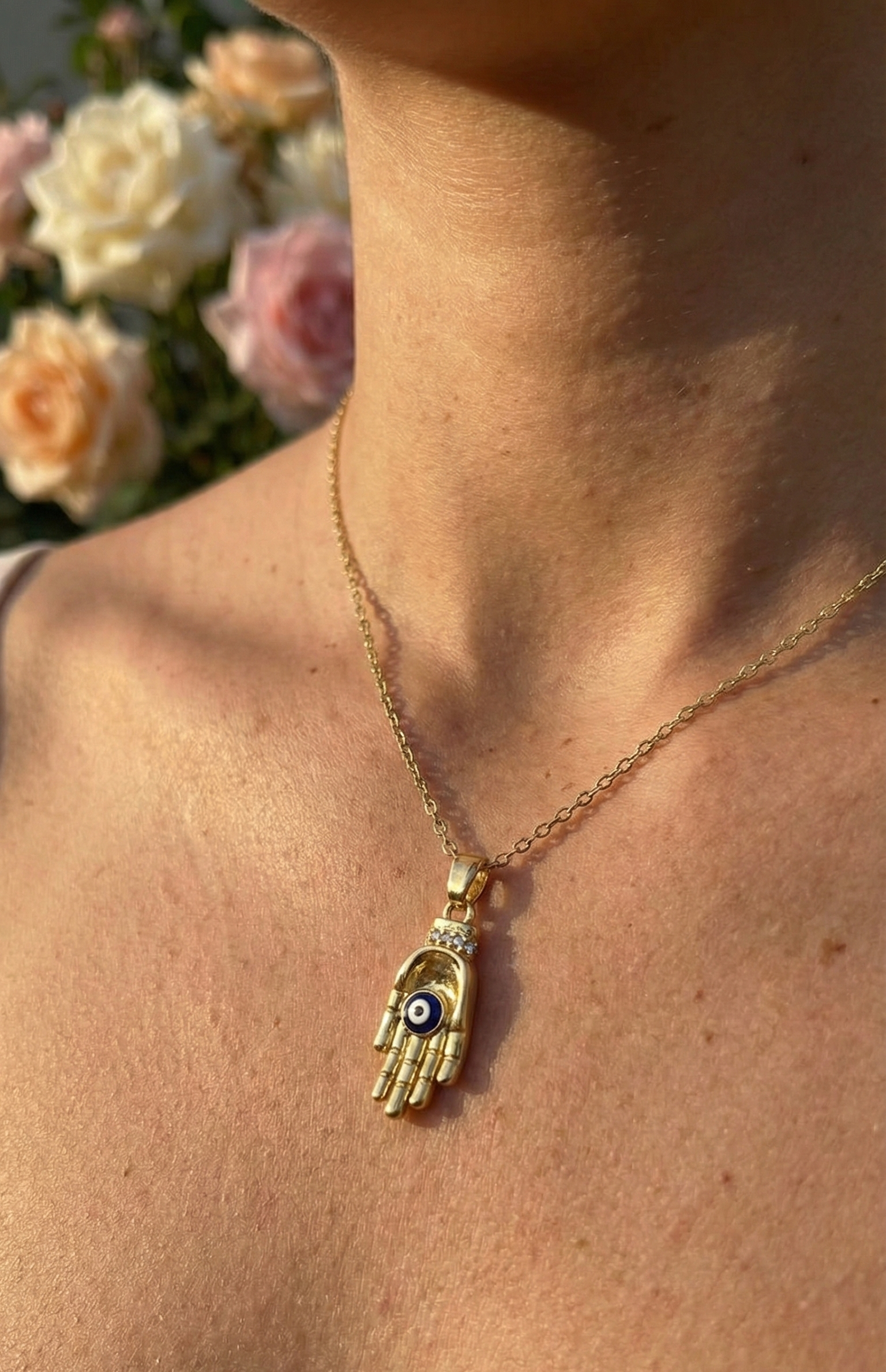 Hamsa Hand Evil Eye Necklace