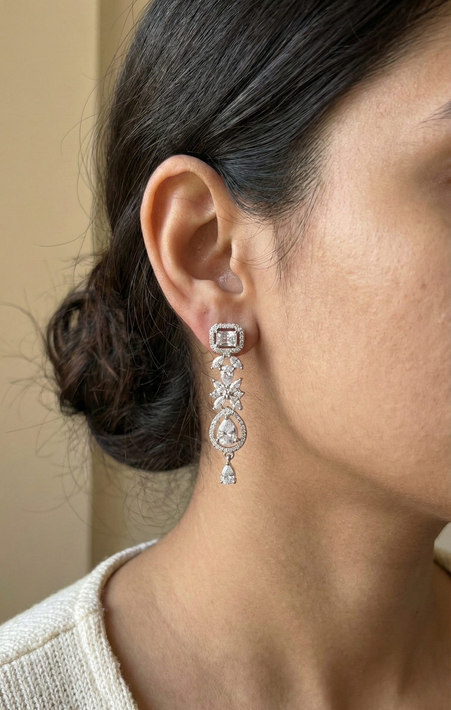 Crystal Teardrop Statement Set