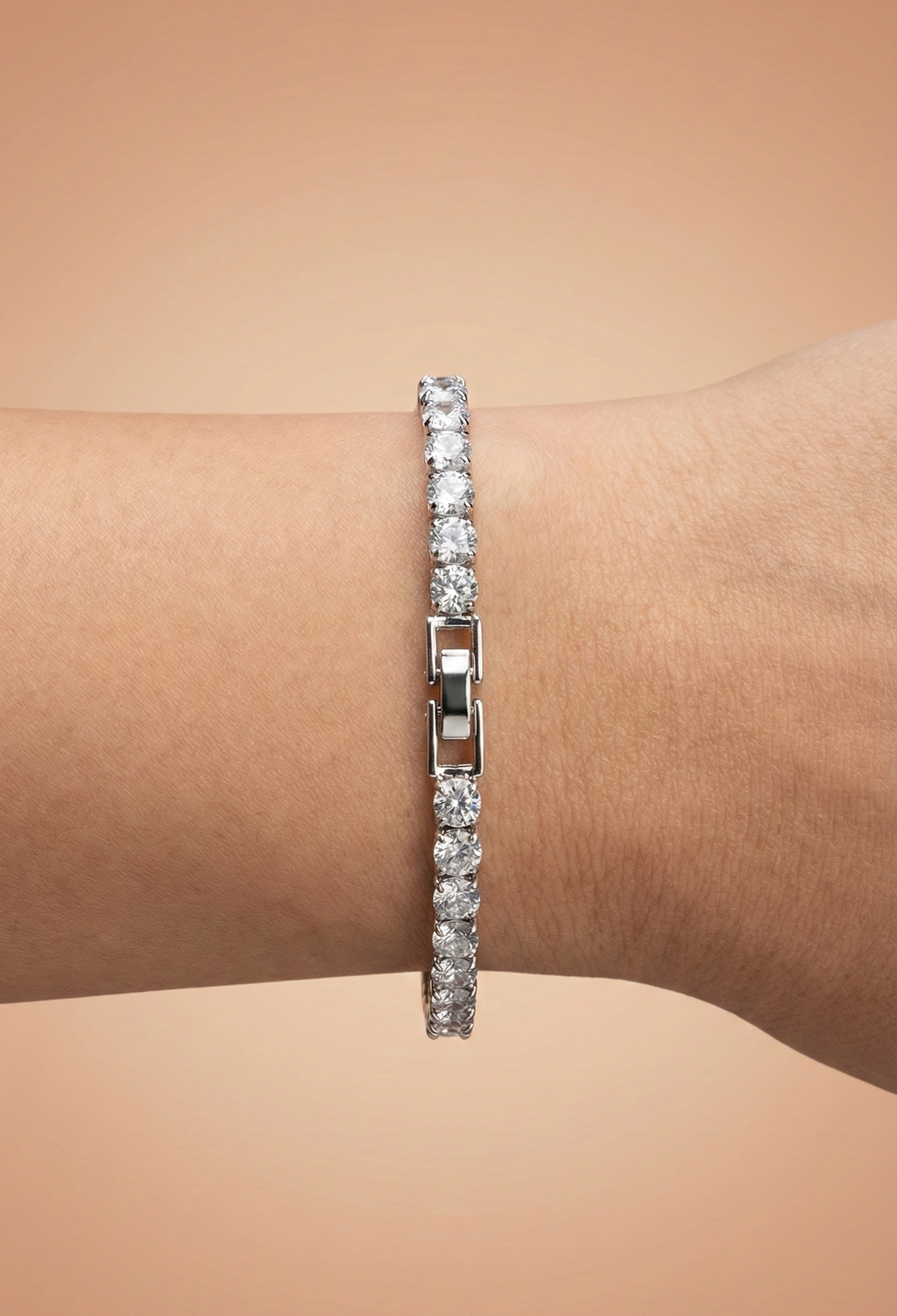 Silver Crystal Tennis Bracelet