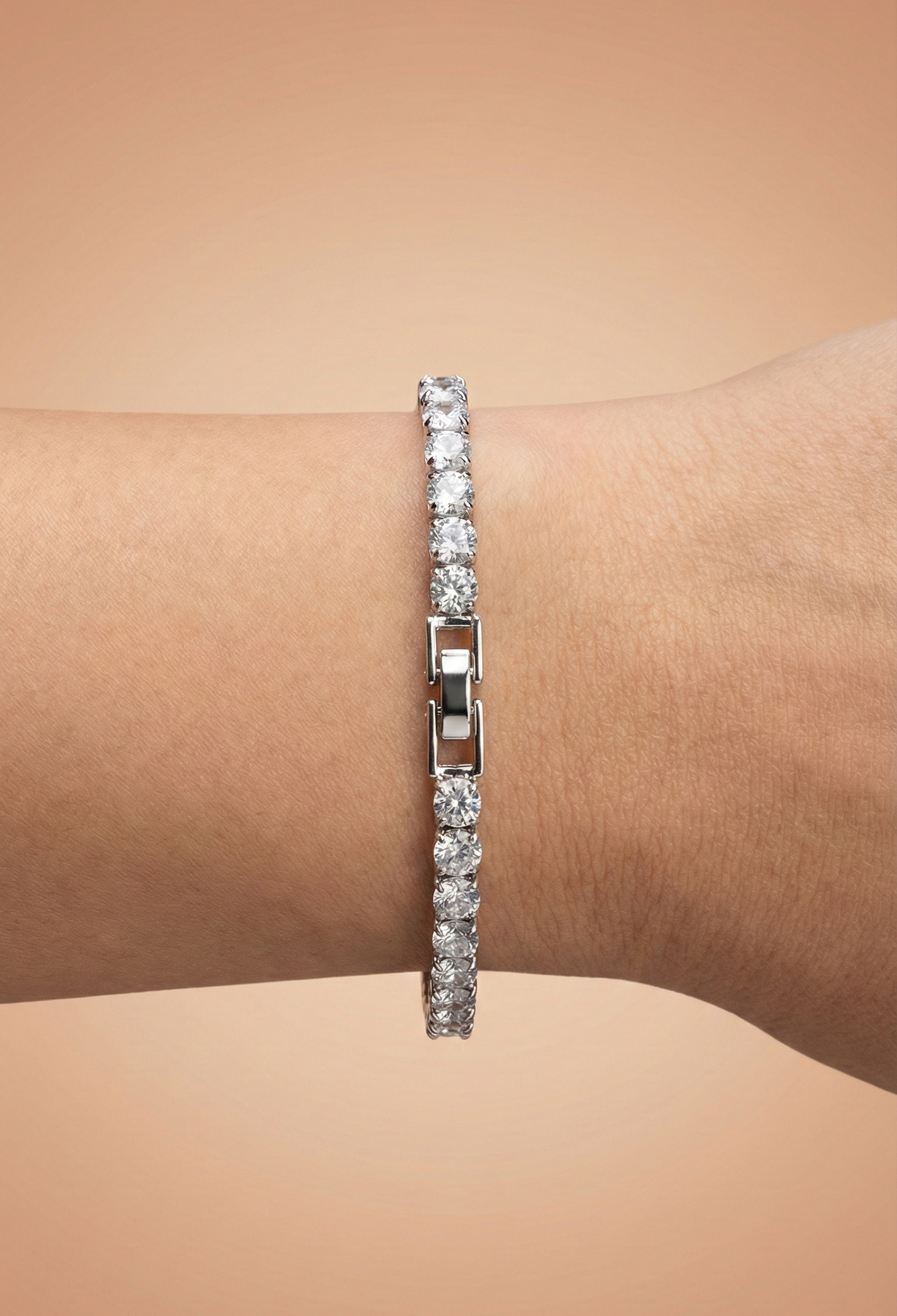 Silver Crystal Tennis Bracelet