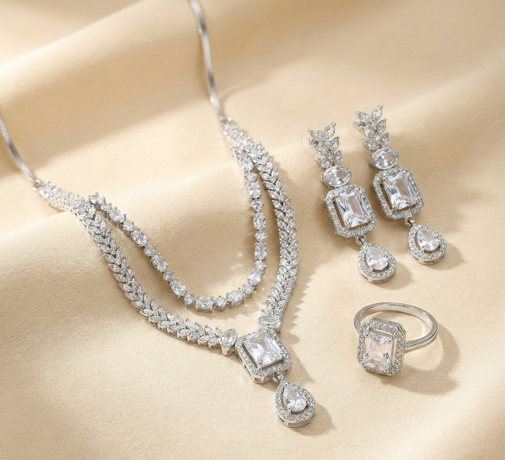 Emerald Crystal Bridal Jewelry Set