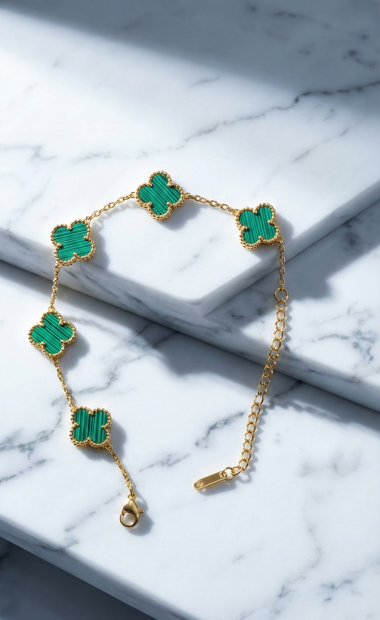 Green Clover Chain Bracelet