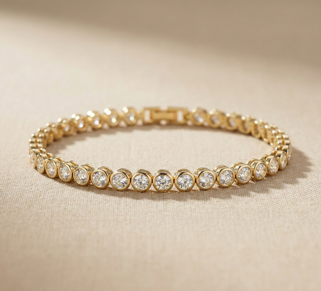 Bezel-Set Tennis Bracelet