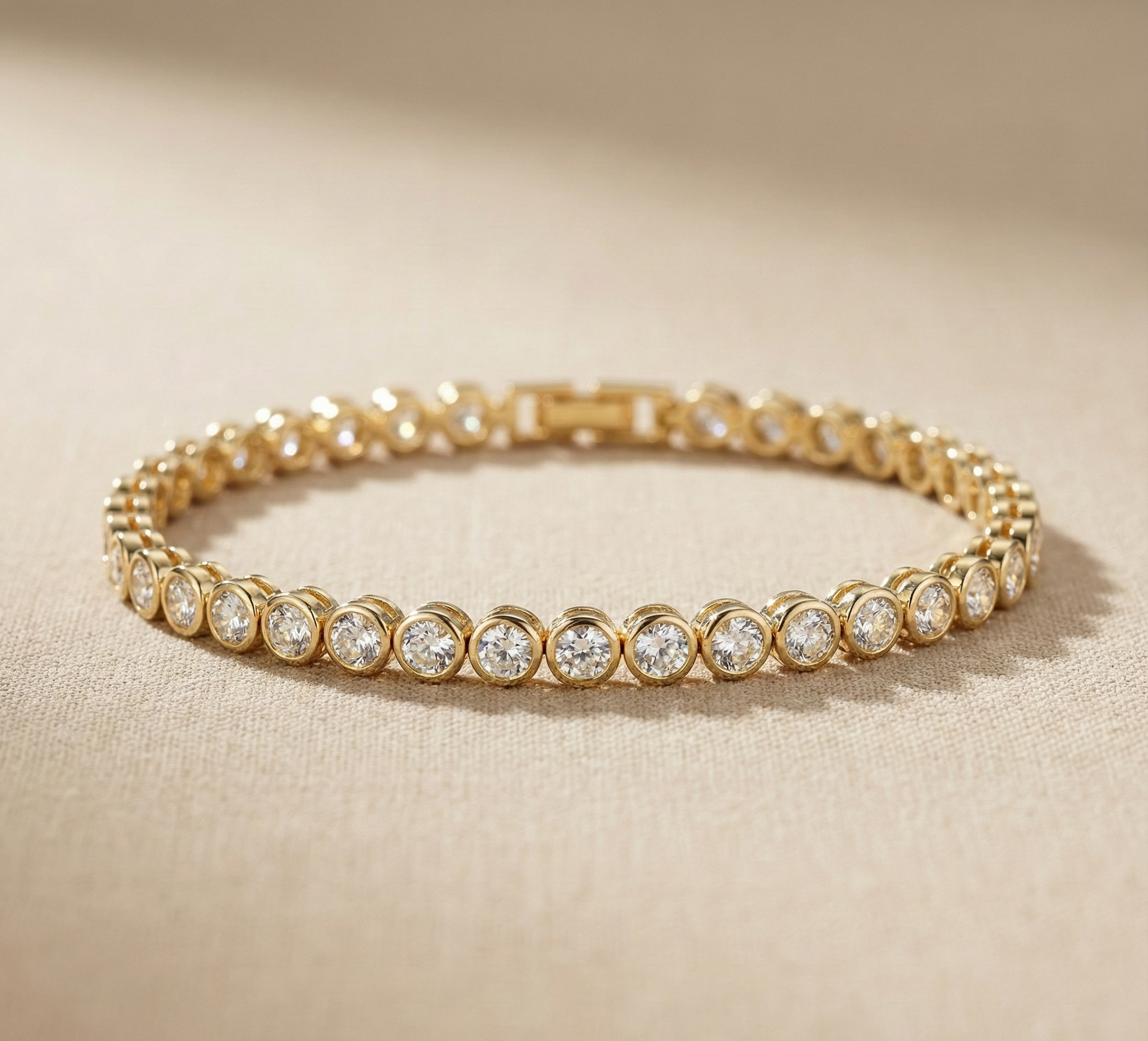 Bezel-Set Tennis Bracelet