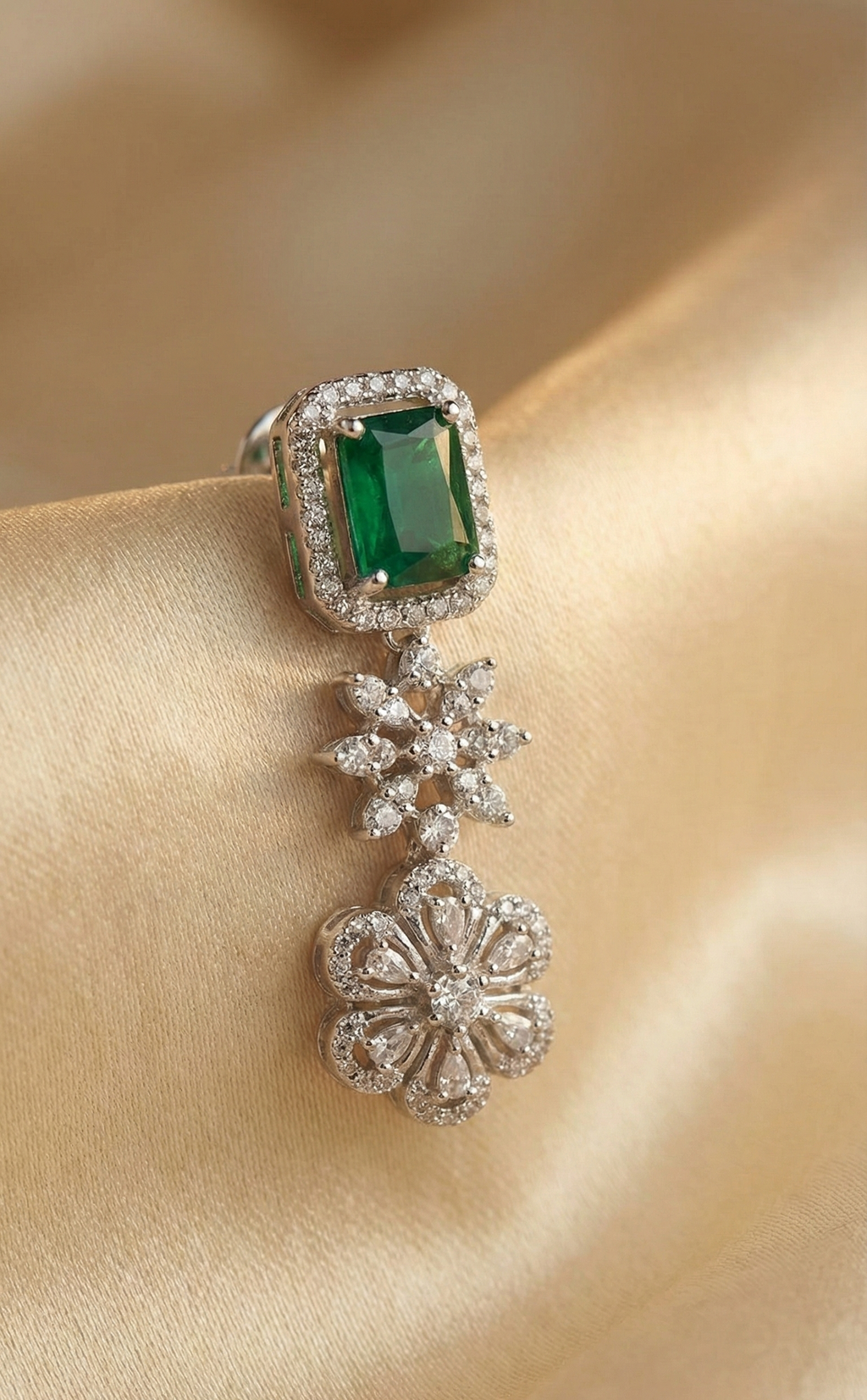 Emerald Crystal Floral Set