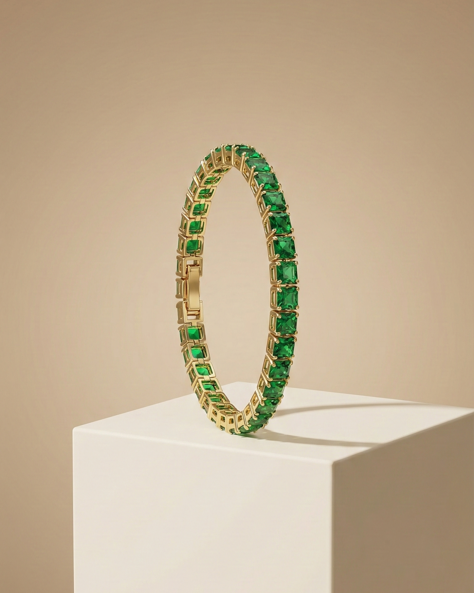 Emerald Stone Tennis Bracelet