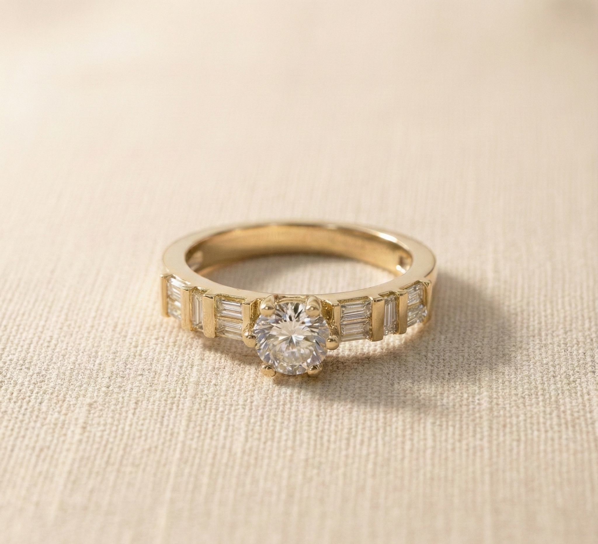 Baguette Diamond Solitaire Ring