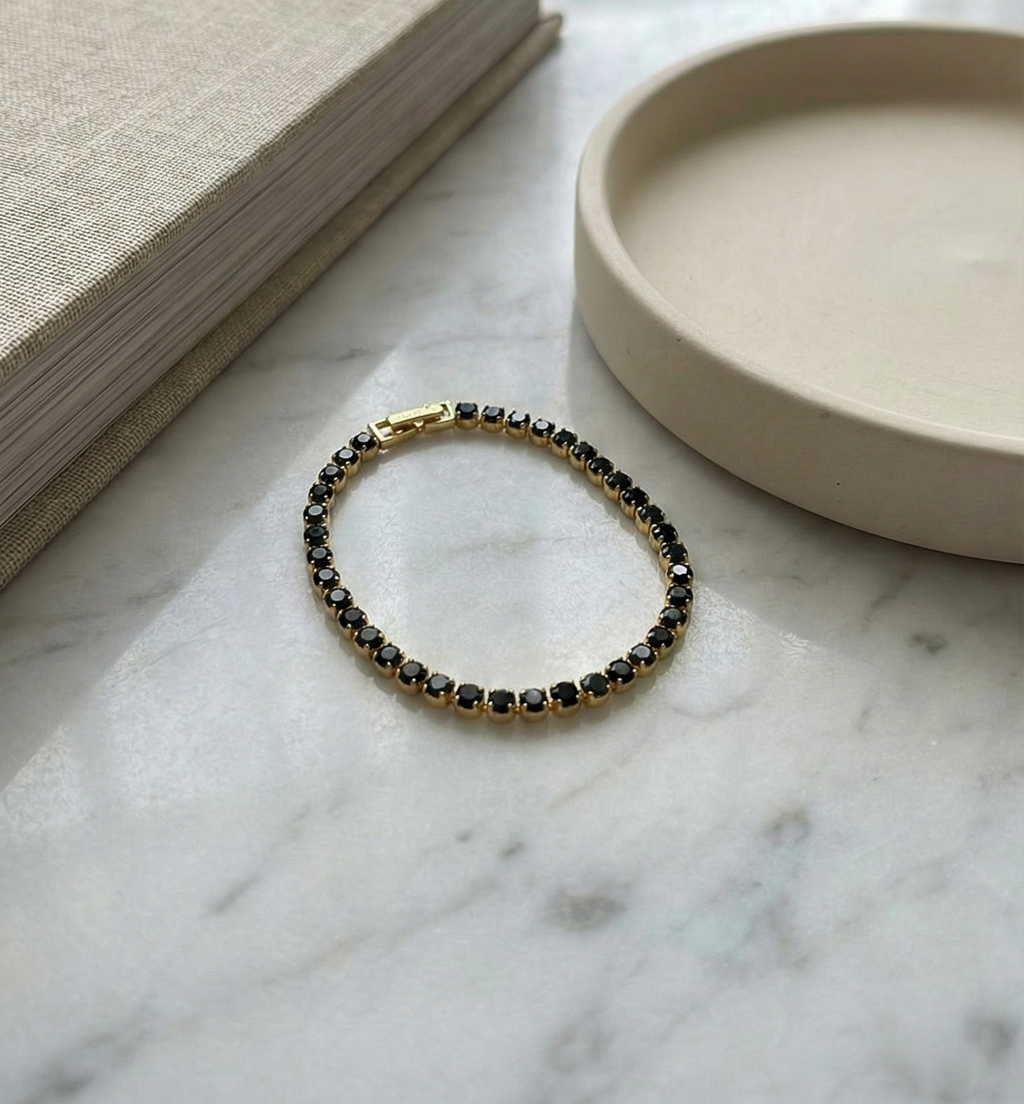 Black Stone Tennis Bracelet
