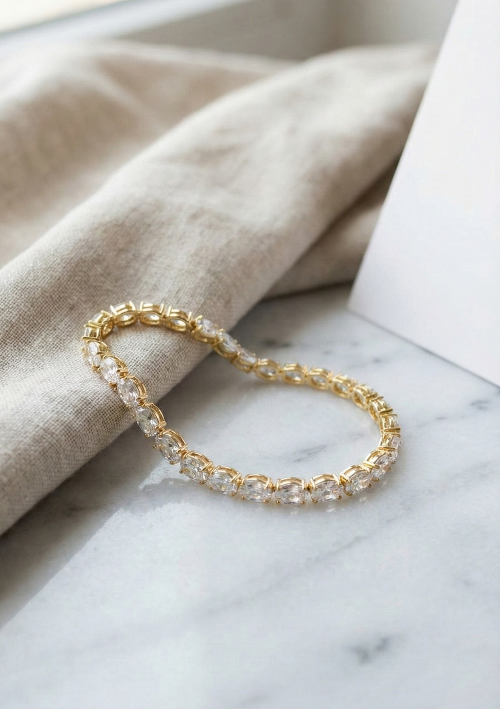 Crystal Oval Tennis Bracelet