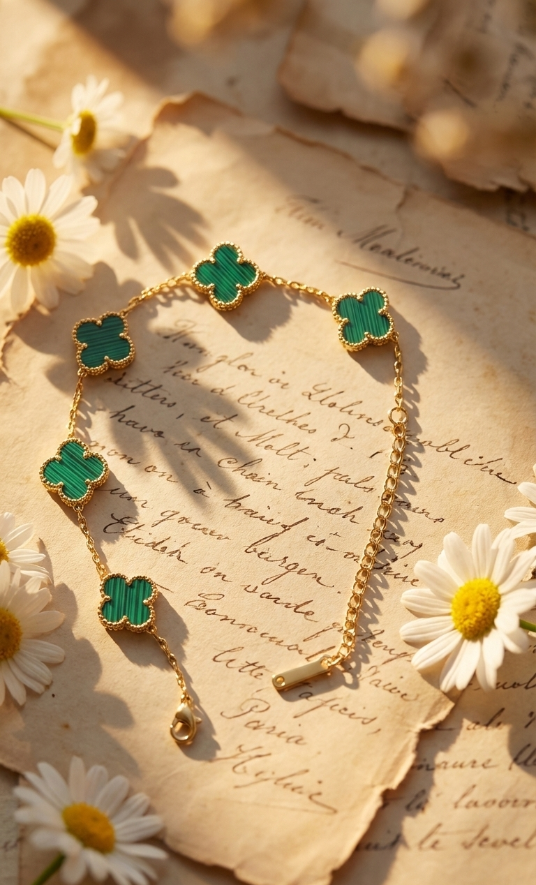 Green Clover Chain Bracelet
