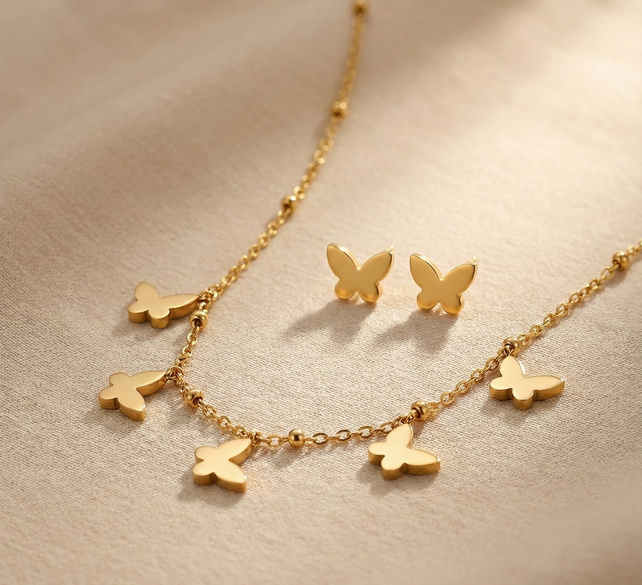 Golden Butterfly Charm Set