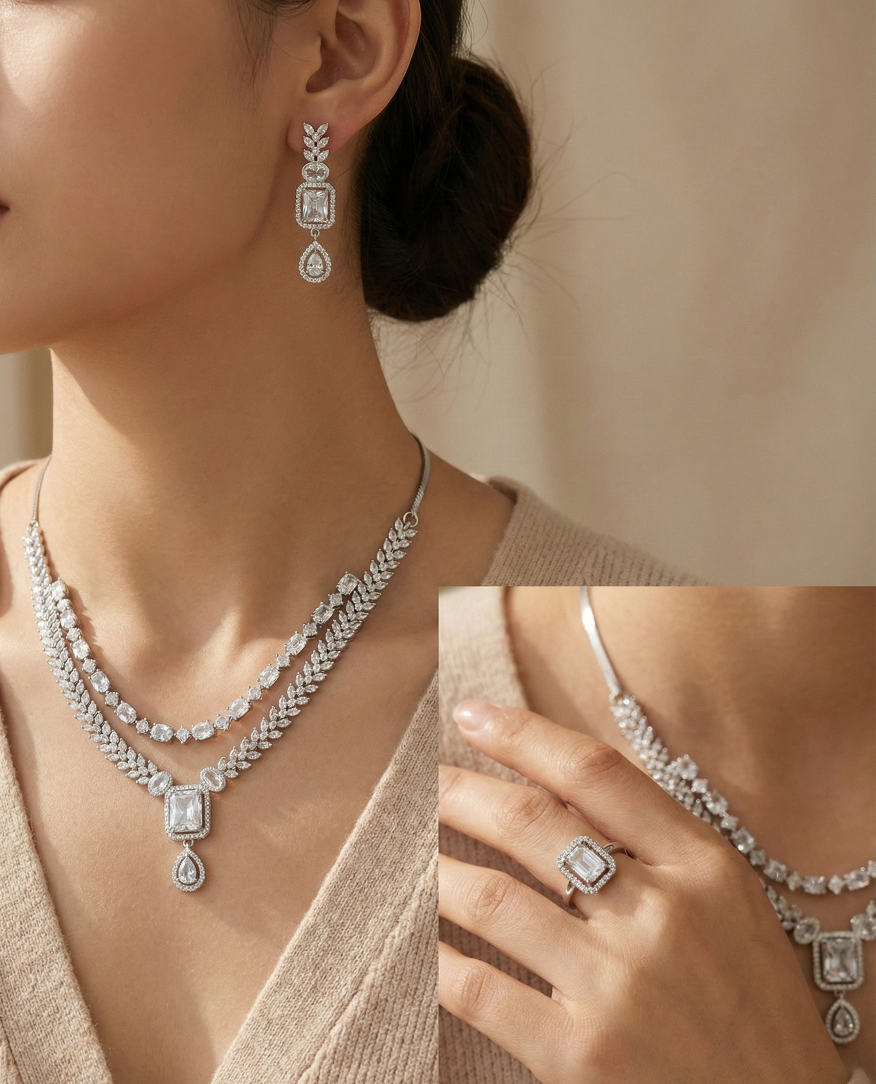 Emerald Crystal Bridal Jewelry Set