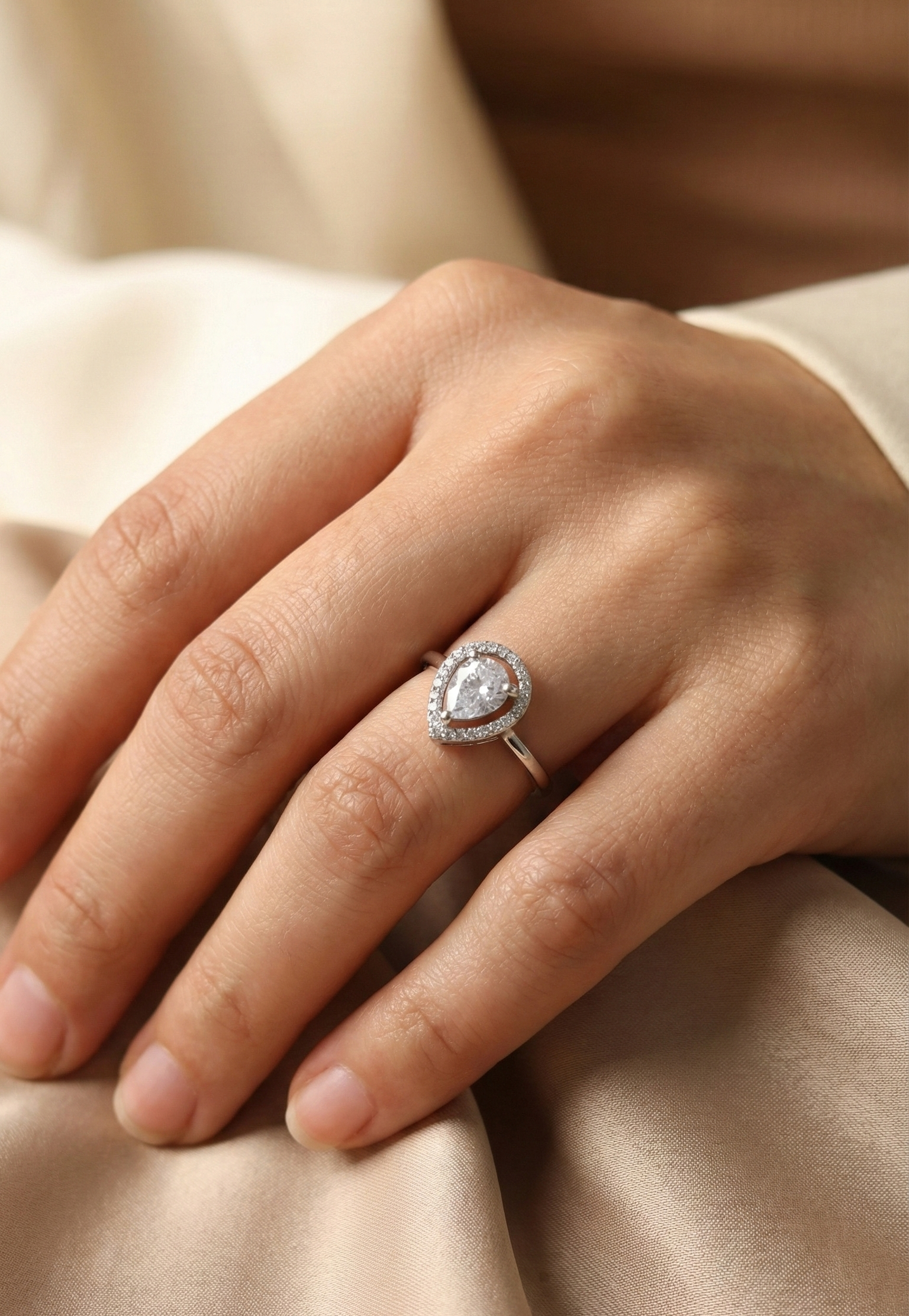 Crystal Teardrop Statement Set