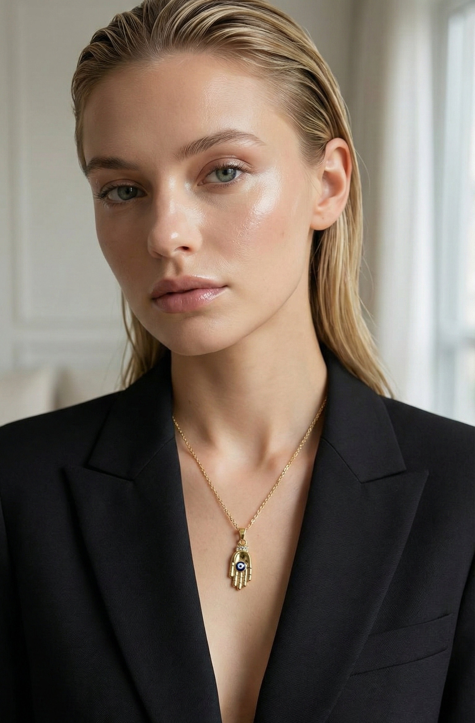 Hamsa Hand Evil Eye Necklace