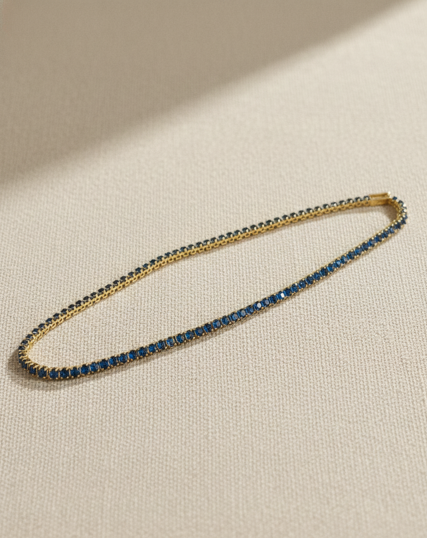 Blue Crystal Tennis Bracelet