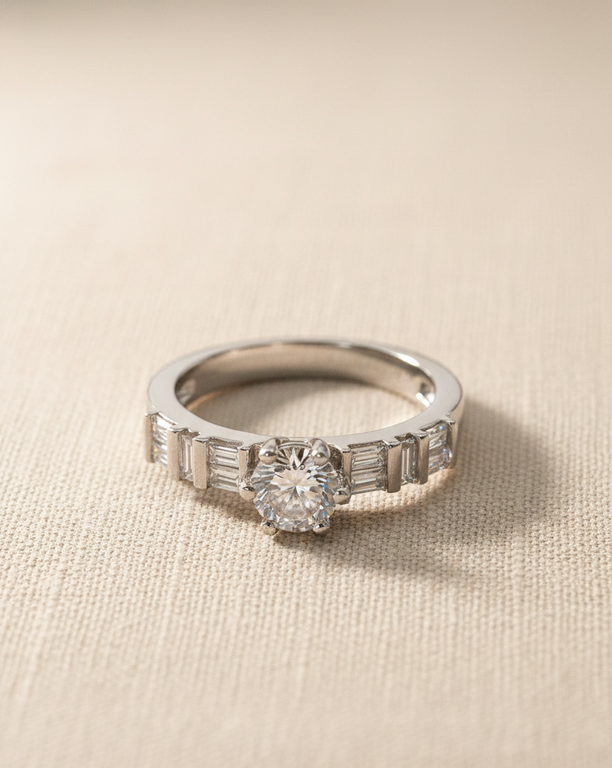 Baguette Diamond Solitaire Ring