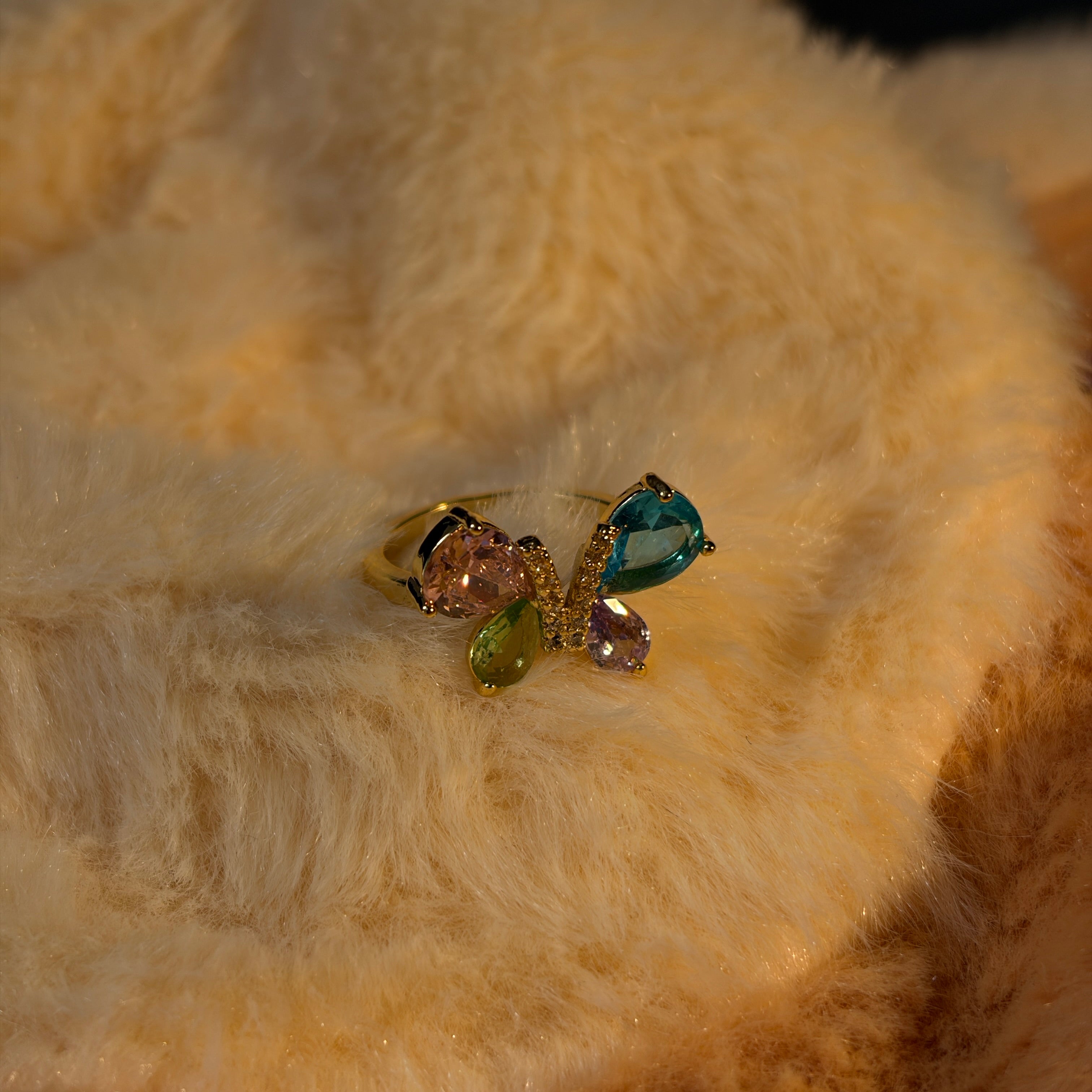 Butterfly Stone Adjustable Ring