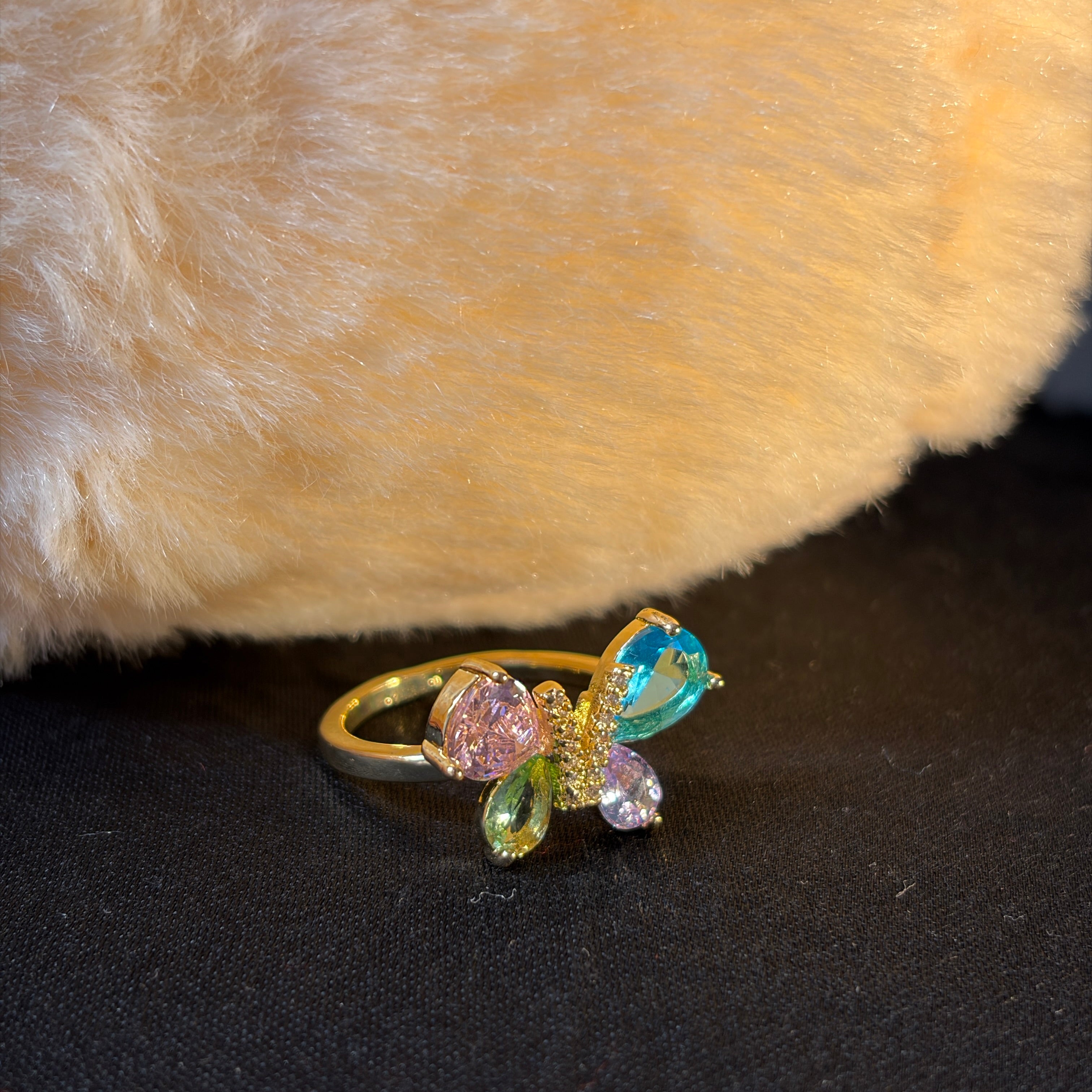 Butterfly Stone Adjustable Ring