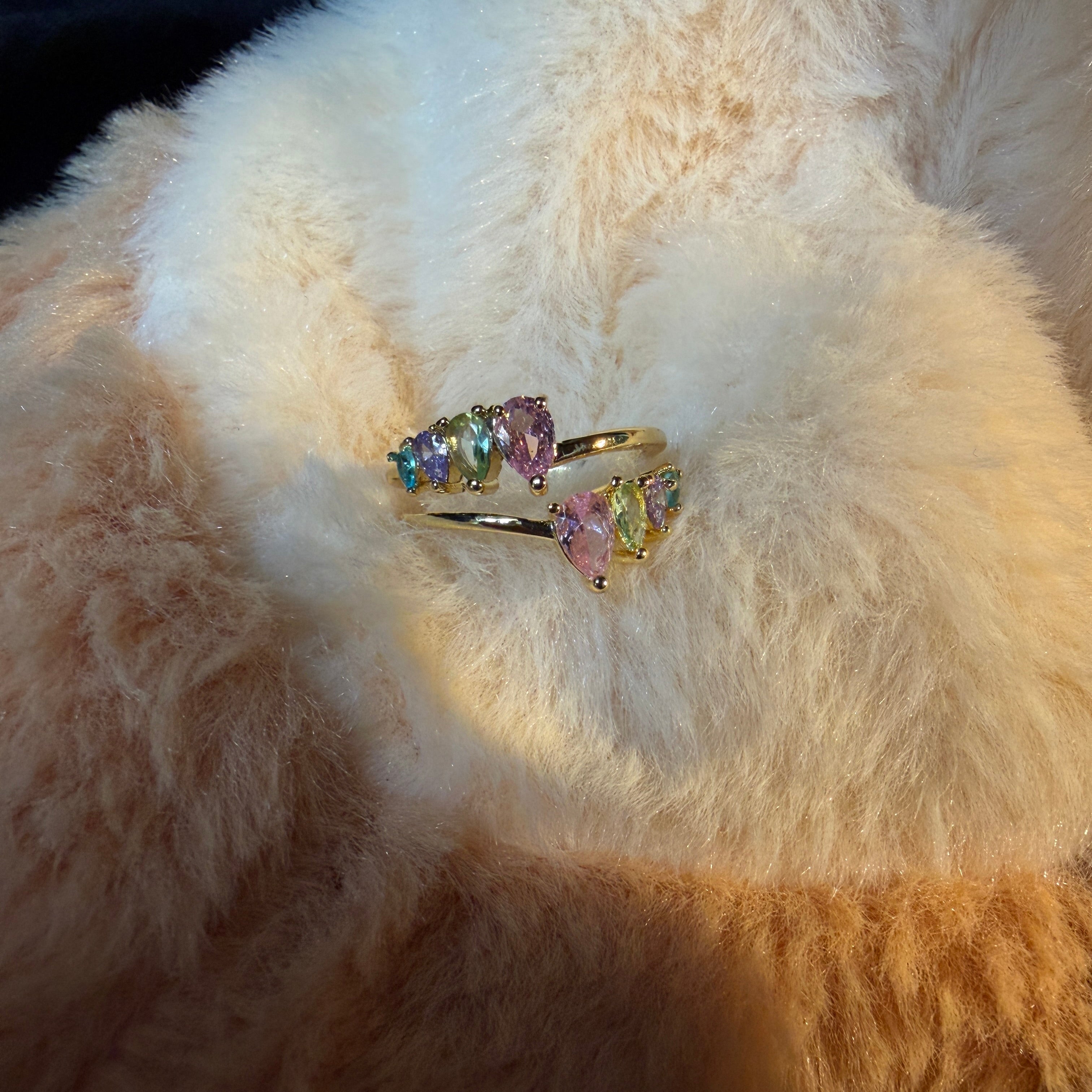 Pastel Leaf Open Ring