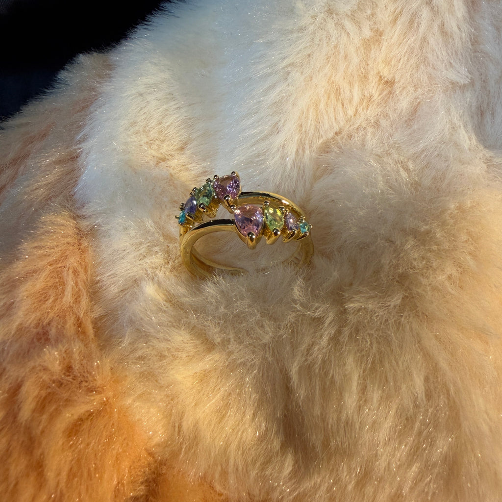 Pastel Leaf Open Ring