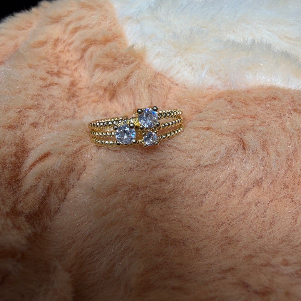 Triple Stone Band Ring